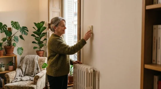 Interieur chaleureux d'un appartement francais illustrant les economies d'energie au quotidien sans travaux