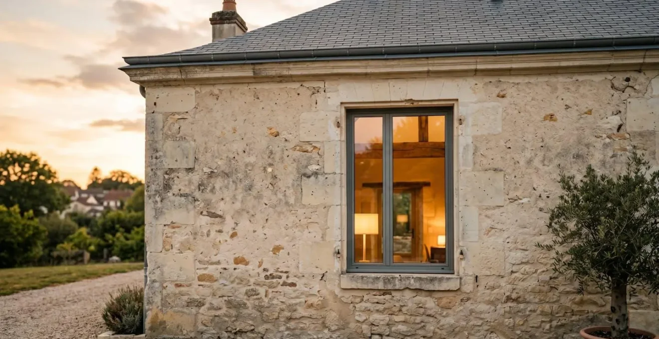Fenêtre neuve à double vitrage apportant confort thermique dans une maison française rénovée